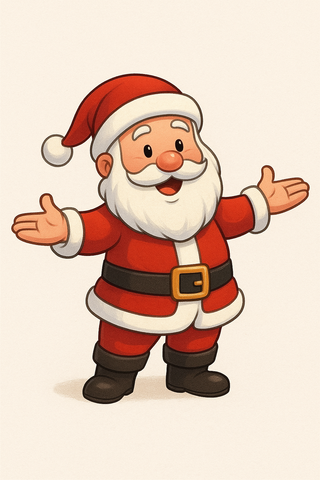 Papai Noel dando boas-vindas